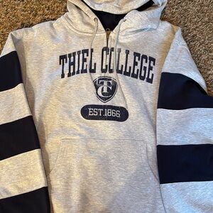 Thiel College Gray and Black Men's Hoodie